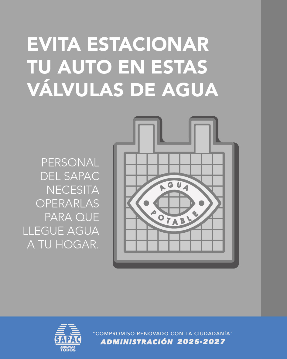 SapacCuernavaca's tweet image. 🚫🚘Evita estacionarte sobre las válvulas de agua💦 para que personal del #SAPAC realice los trabajos necesarios para dotar de agua a #Cuernavaca.