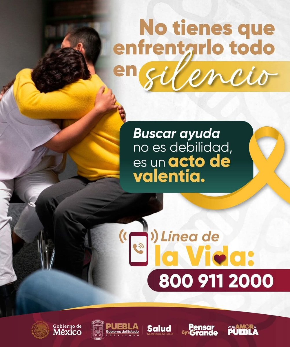 SICOMAmozoc's tweet image. #SICOMRegionales | En invierno, nuestras emociones pueden sentirse más pesadas. Si pasas un momento difícil no estás sola ni solo. @SaludGobPue, @DIFGobPue y #CEPOSAMI están para escucharte.
Línea de la Vida: 800 911 2000
#CEPOSAMI: 222 236 2717
#PorAmorAPuebla #PensarEnGrande