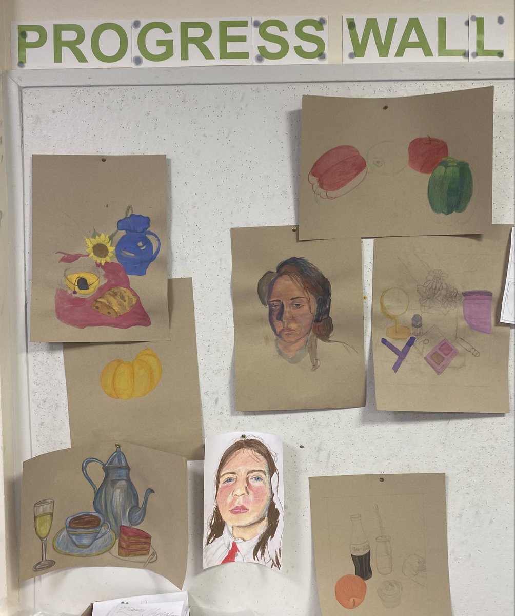 dept_art's tweet image. 🎨Exciting works on the Progress Wall in Studio 58 today🎨
#skillsdevelopment #successfullearners