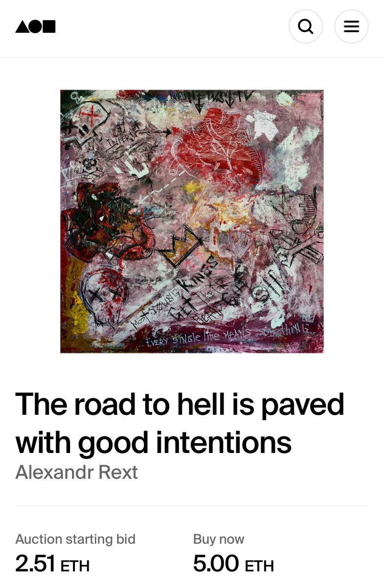 NFT + Painting 🪬 DHL / UPS 
A  medium is attached to this work. The 2021 work is 1 m by 1 m in size, made using a mixed technique of acrylic and other materials
On   <a href="/foundation/">Foundation 🌐</a> #nft #painting 

foundation.app/mint/eth/0x239…