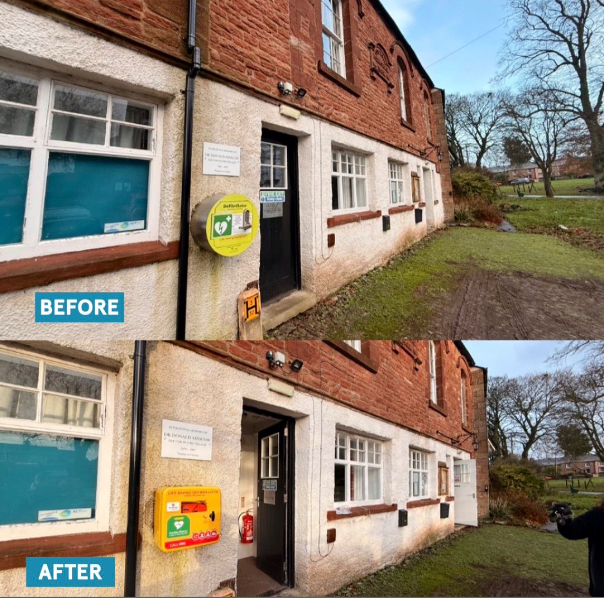 Welcoming the new and saying goodbye to the old! Early this morning in Temple Sowerby. Huge thanks to Bill Morley for his help, and to the generous local resident whose donation covered the costs 💚