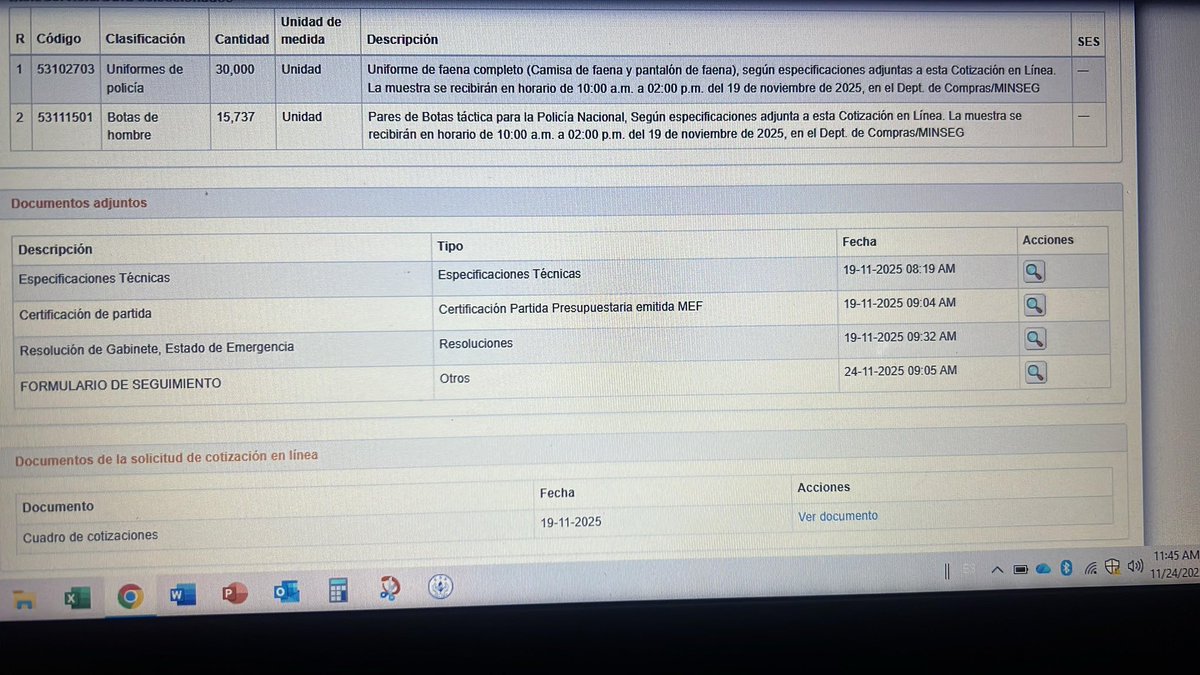 AlvaroAlvaradoC's tweet image. Información en desarrollo:
Max Gear, la misma empresa que le adjudicaron el acto público para la compra de uniformes y botas para la Policía Nacional vuelve y gana. En octubre pasado el acto público fue suspendido luego de una denuncia realizada por el diputado Jhonathan Vega…