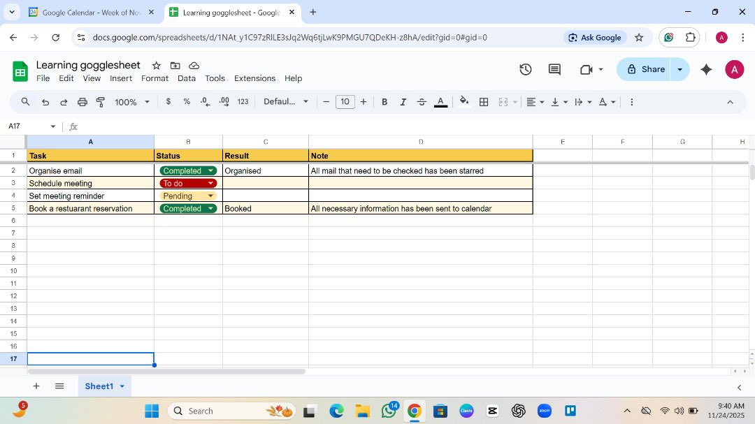AdeyemiRop73183's tweet image. Every admin knows mastering Google Sheets = mastering organization.
Every row, column, and formula is a step toward smoother workflows. #AdministrativeAssistant #Productivity #WorkSmart