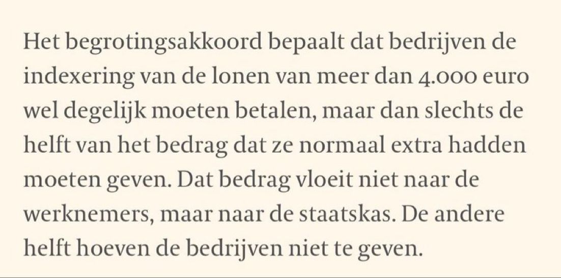 tomvdaele's tweet photo. Eerst wordt de loonnorm op 0% gezet. Dan gaan we indexatie voor de werknemer afschaffen, maar de werkgever wel nog een kost aanrekenen... Dit is je grootste belastingbetalers los naar de (schijn)zelfstandigheid duwen! 
#begrotingsakkoord #indexatie https://t.co/hKgsH78ac8
