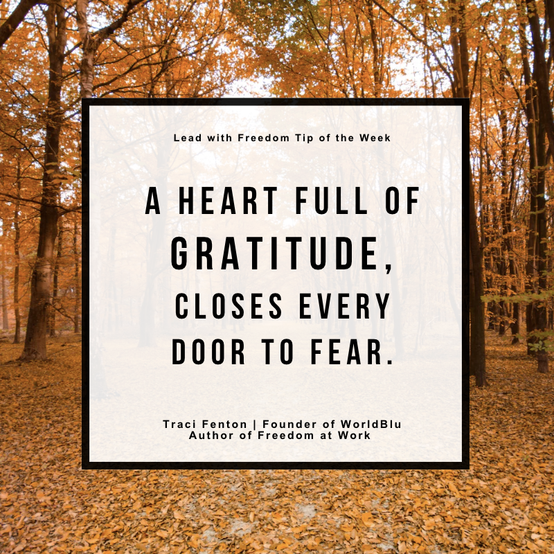realWorldBlu's tweet photo. Lead with Freedom Tip of the Week! 🌟 Do you have a grateful heart? Even small gratitude—like a note on a team Gratitude Board—can transform connection, joy, and courage at work! ✨ What’s one thing you’re grateful for at work today? #Gratitude #leadership https://t.co/ejxsKDzbKp