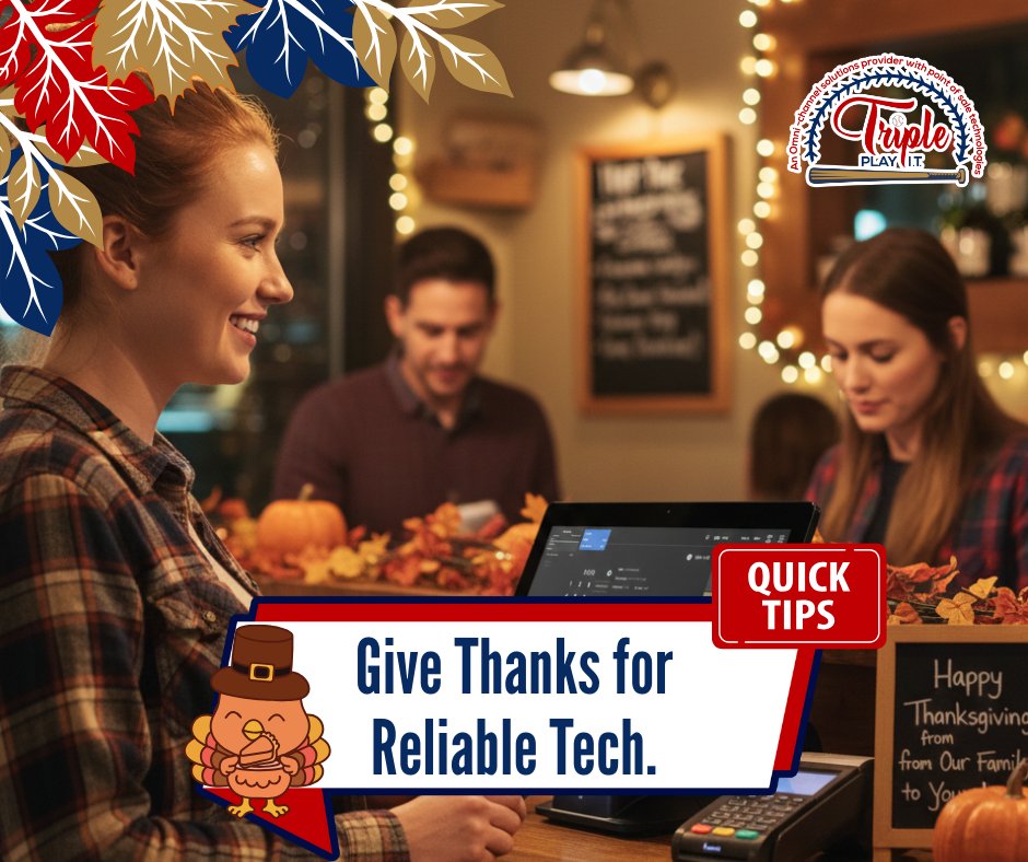 TriplePlayIT's tweet image. 🧡 Be thankful for tech that works.
 Stay stress-free this season with reliable POS systems by Triple Play I.T.
 📞 (469) 998-2240 | 🌐 tripleplayit.com
 #Thanksgiving #POSSystems #HolidaySeason #TriplePlayIT