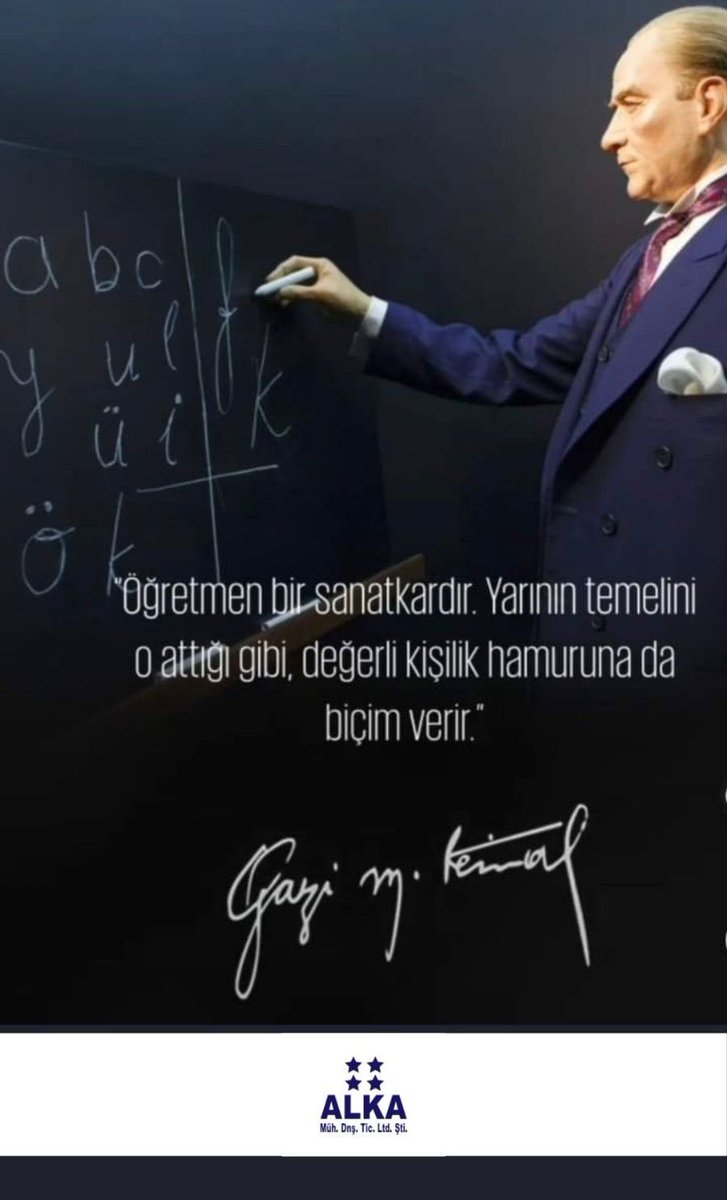 Bir milletin geleceğini şekillendiren tüm fedakâr öğretmenlerimizin 24 #KasımÖğretmenlerGünü kutlu olsun.
Başöğretmenimiz Gazi Mustafa Kemal Atatürk’ün açtığı aydınlık yolda, bilgiyle, emekle ve sevgiyle yeni nesilleri yetiştiren tüm öğretmenlerimize sevgi ve minnetle📚
#24Kasım