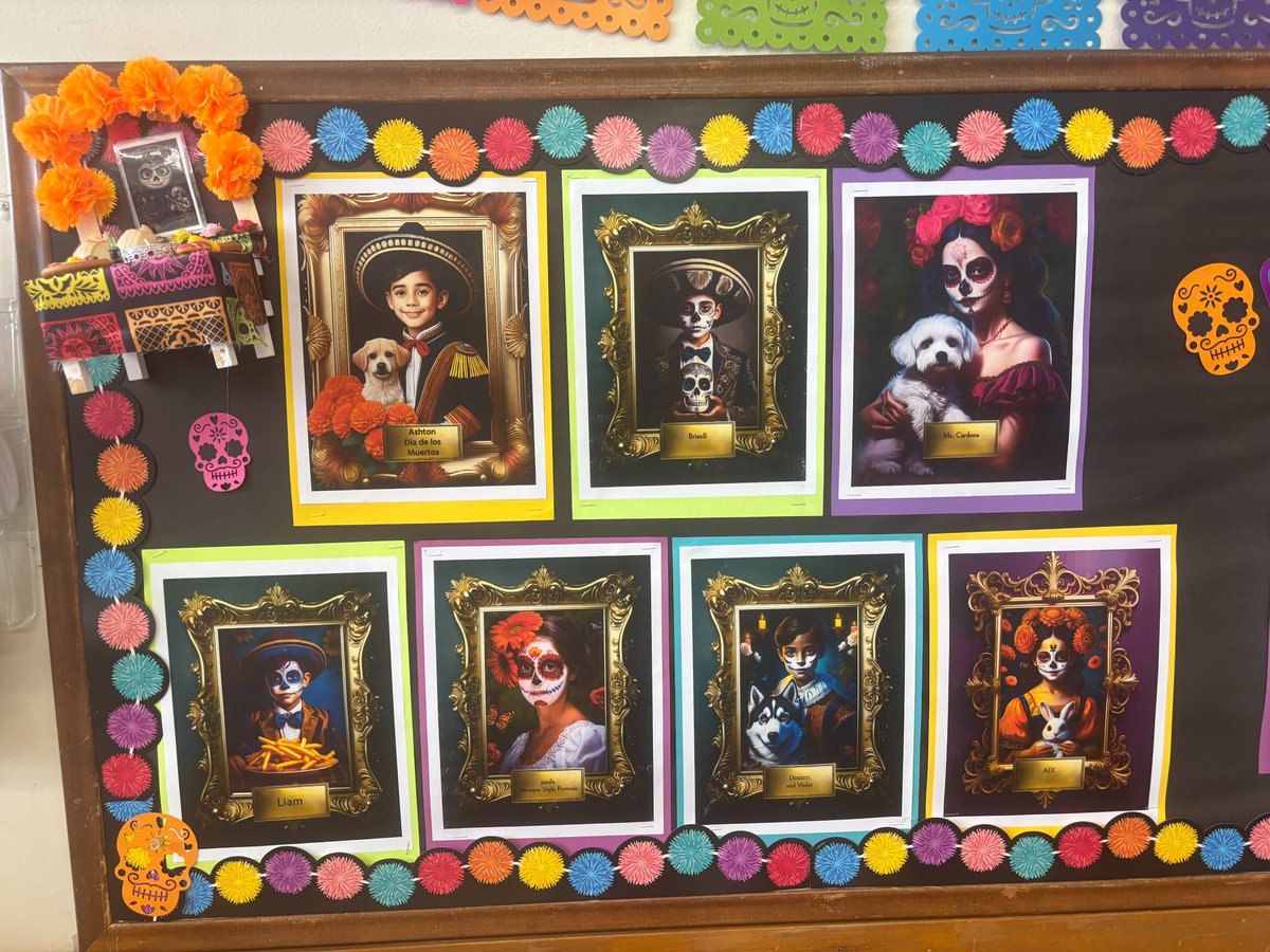 JacksonEdTech's tweet image. Full of gratitude this week, beginning with the amazing students at Plainview Academy in @LAUSD_EdTech. 💥

These students, led by their fabulous teacher Bonnie Puentes, remixed their portraits for Día de los Muertos. Check out how great these look! More to come from Plainview…