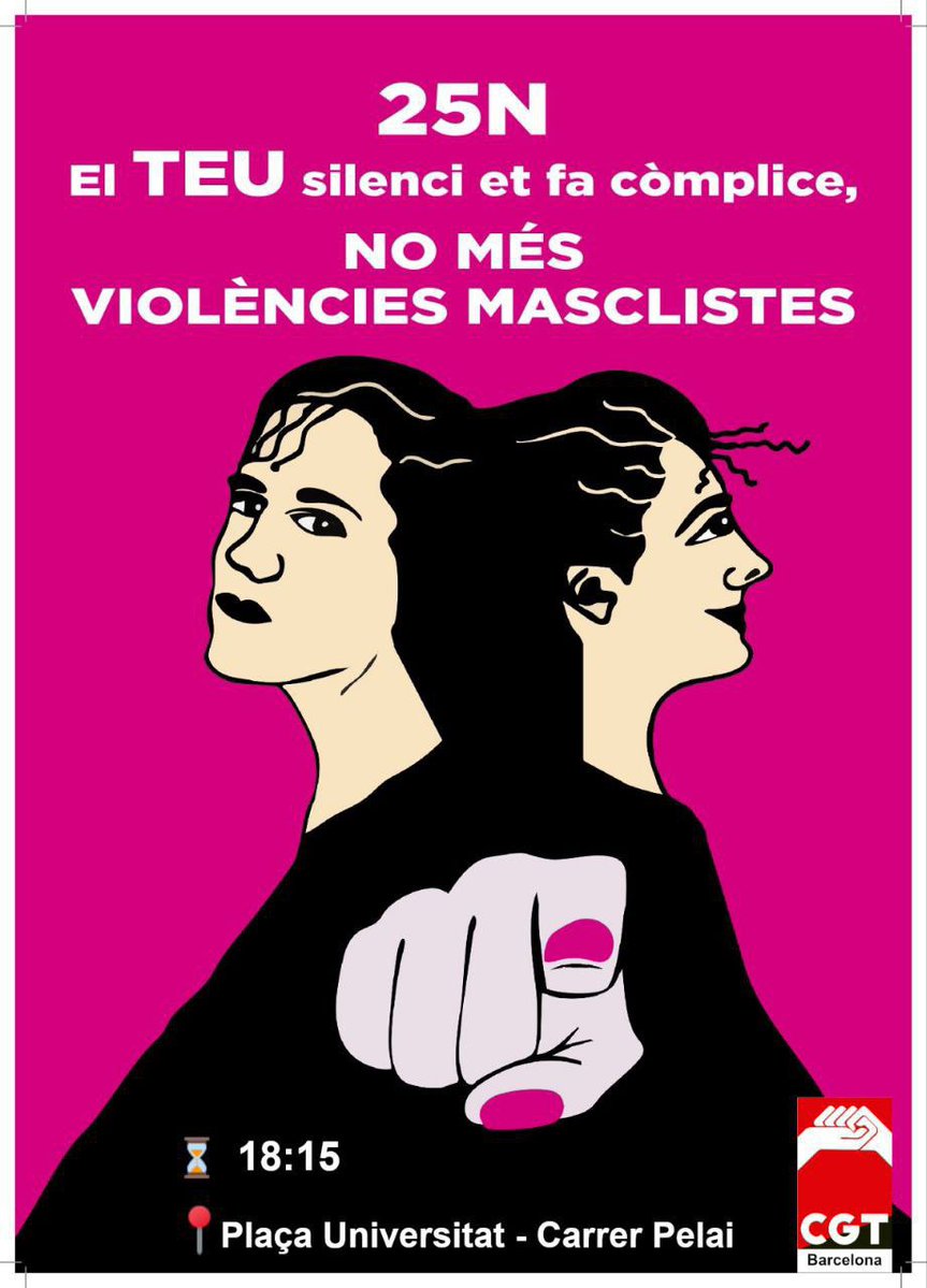 cgtbarcelones's tweet image. Sortim totes al carrer! #25N No mes violencies masclistes!