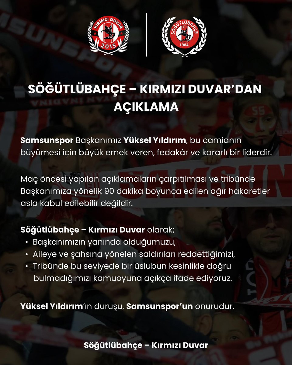 Sogutlubahce55's tweet photo. Maç öncesi yapılan açıklamaların çarpıtılması ve tribünde Başkanımıza yönelik 90 dakika boyunca edilen ağır hakaretler asla kabul edilebilir değildir.

#samsunspor #beşiktaş https://t.co/78U4wOcZaW