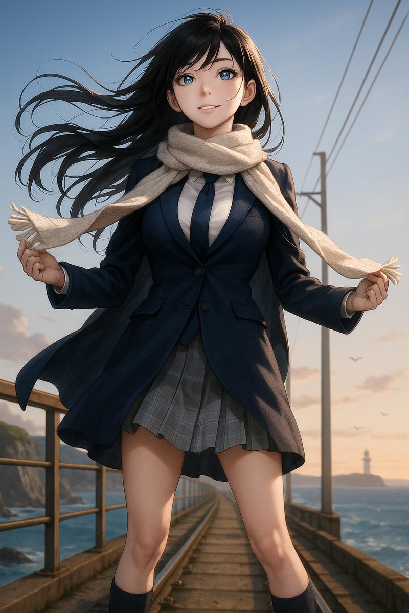 nemuru_gen's tweet image. ネムルが投稿

海沿い鉄橋でマフラーを翼のように広げ空を見上げる大人制服少女の縦構図。

#gpt4o #aiart