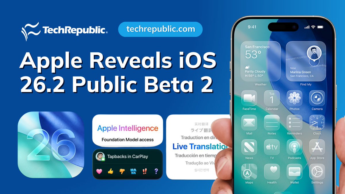 TechRepublic's tweet image. If you rely on @Apple devices at work, you’ll want to pay attention to this one. 👀

Smarter AirDrop, cleaner UI, smoother multitasking… the fixes you’ve been waiting for. 🚀

👉📱Read the full @TechRepublic guide: techrepublic.com/article/news-a… 

#iOS26 #Apple #TechNews