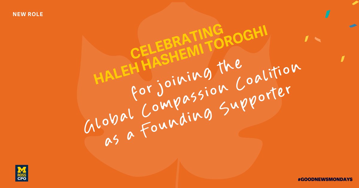 PositiveOrg's tweet image. Celebrating community scholar Haleh Hashemi Toroghi for joining the @CompassionMvmt as a Founding Supporter! #GoodNewsMonday 👏
