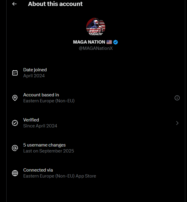 <a href="/MAGANationX/">MAGA NATION 🇺🇸</a> About the same as my support for a russian pretending to be from a first world country.