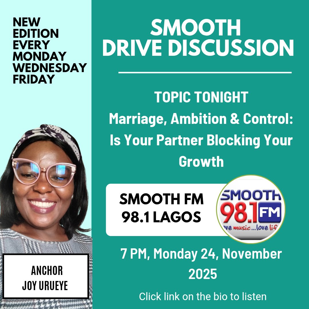 radioguide_NGR's tweet photo. The Drive Time Discussion on Smooth FM 98.1

An interactive session between hosts and listeners on light-hearted topics.
Join the conversation with your host, Joy

#lighthearteddiscussion #radio #lagos #Smooth981

#TuneIn 98.1 or #listenlive https://t.co/mS5MlIjiKY https://t.co/mjzbYmoYPK