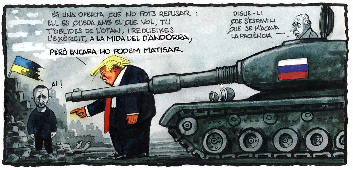 Trump, Zelenski... i Putin, a l''A la contra' d'en Ferreres

ara.cat/vinyetes/ferre…