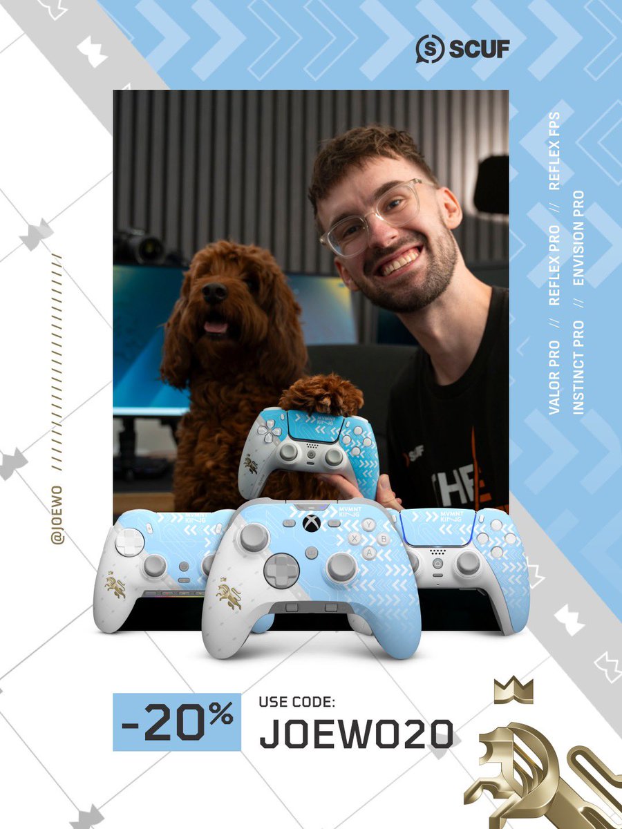 This week ONLY use code “JOEWO20” for 20% off at Scuf checkout! Treat yourself to a nice gift this holiday season. 

scuf.co/JoeWo