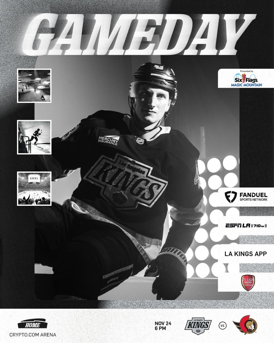 It's Kids Night Out pres by <a href="/SFMagicMountain/">Six Flags Magic Mountain</a>! 🎢

🆚 Ottawa Senators
📍 <a href="/cryptocomarena/">Crypto.com Arena</a>
⏰ 5:30 PM tune in
📺 <a href="/FanDuelSN_West/">FanDuel Sports Network West</a>
🎧 LA Kings App | <a href="/ESPNLosAngeles/">ESPN Los Angeles</a> 710 AM | <a href="/TuLigaRadio/">Tu Liga Radio</a>
📲 lakings.com/tune-in
🎟️ lakings.com/tickets

#GoKingsGo