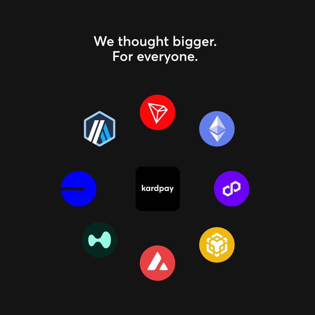 kardpay was already worldwide, It is now cross-chain.

You can deposit from 8 different chains with native token, USDC and USDT on kardpay. More to come in a near future.

Order your card and deposit from your favorite chain here : app.kardpay.app

Let's make crypto