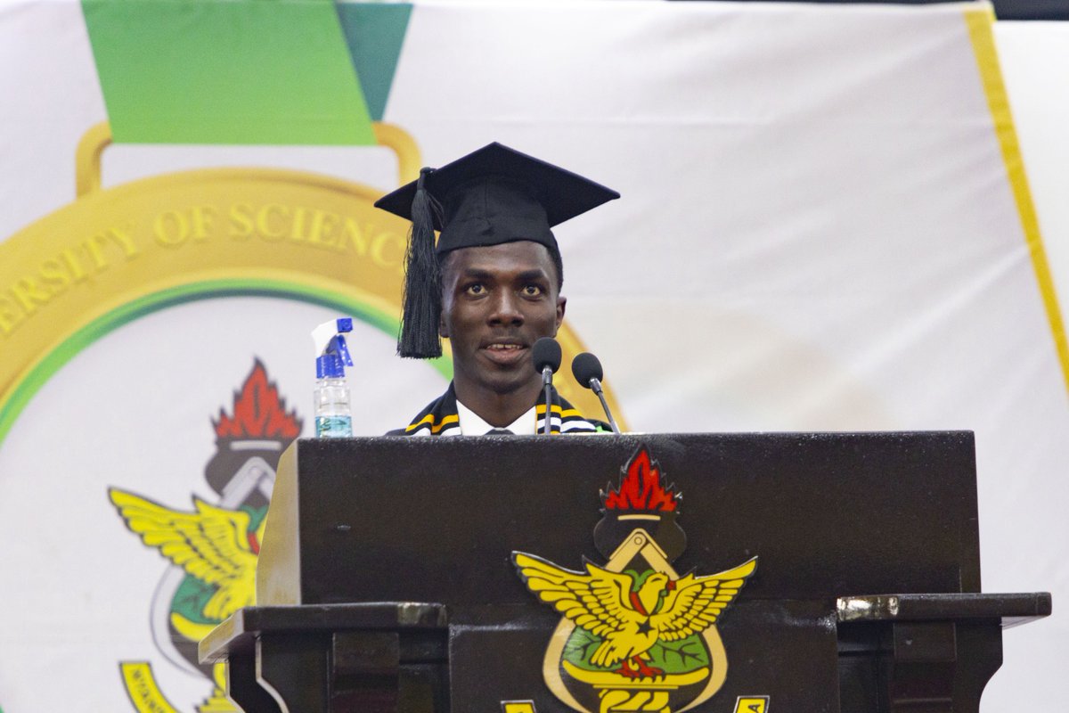 voknewsgh's tweet image. We extend a special birthday wish to the overall best graduating student of the KNUST Class of 2025, Ebenezer Appiah Odei who obtained a CWA of 88.06, the second highest CWA in KNUST’s history. 🎉🎓