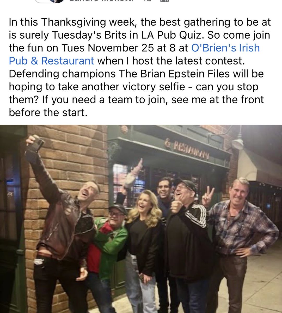 Trivia fans - see you Tuesday at 8 at ⁦<a href="/ObriensIrishPub/">O'Brien's Irish Pub</a>⁩ in ⁦<a href="/OurSantaMonica/">Our Santa Monica 🎡☘️</a>⁩