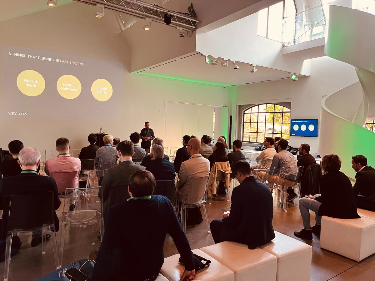 Vectra_AI's tweet image. Secret Lair Milan marked our first customer event in Italy.

The day was hosted by our country manager, Massimiliano Galvagna, who welcomed attendees and led the customer round table. Speakers covered a range of topics: Gearóid Ó Fearghaíl on hybrid cloud attackers, Lucie Cardiet…