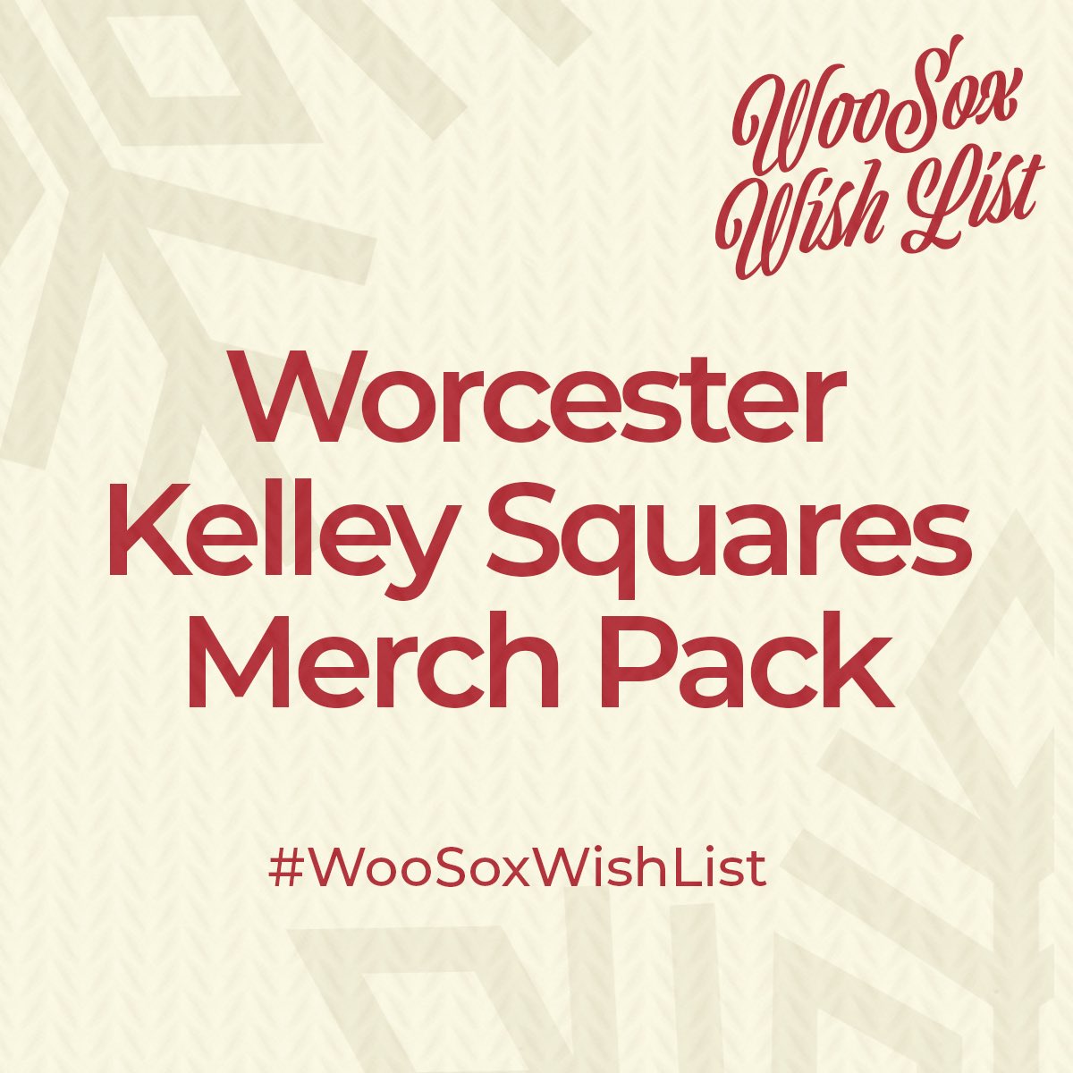 WooSox's tweet image. New alt identity in 2026 calls for a giveaway! Who wants some Kelley Squares merch? 🎁 #WooSoxWishList

RT for a chance to win!
