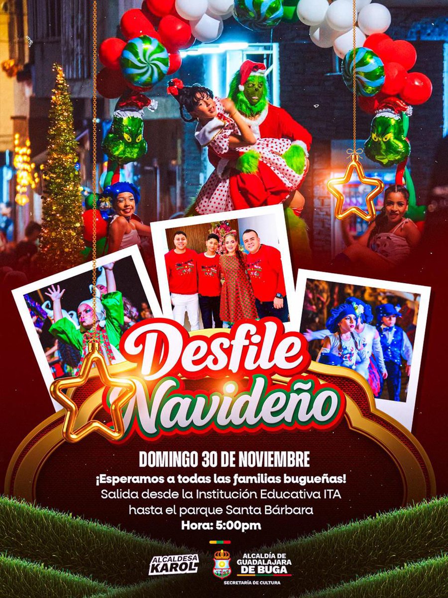 OjosDeBuga's tweet image. #BUGA

✨ Llegó la época más linda del año y en Buga la celebramos con arte, luz y alegría ✨

Este domingo 30 de noviembre a las 5:00 p. m., acompáñanos en nuestro Gran Desfile Navideño, desde el Parque del ITA hasta el Parque Santa Bárbara, donde juntos encenderemos el