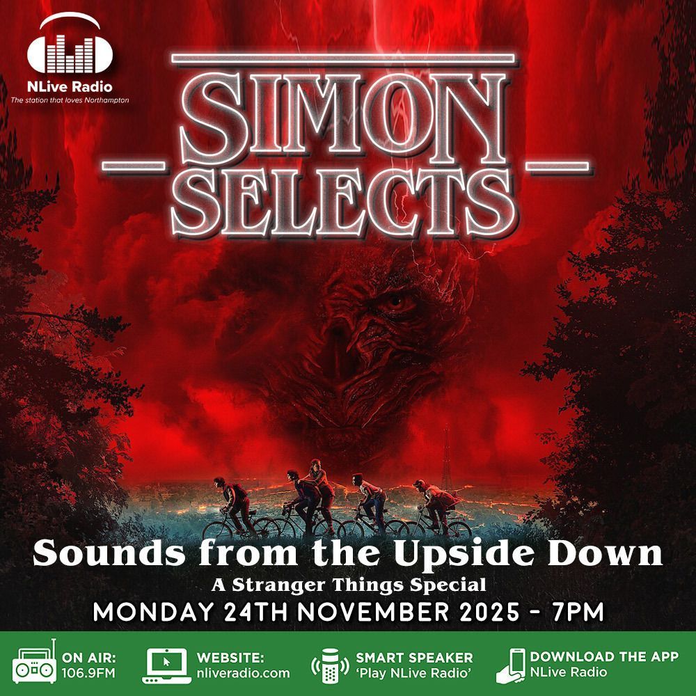 NLiveRadio's tweet image. Are you a fan of #StrangerThings and excited for Season 5 this week? 📺 

Tonight's Simon Selects has iconic 80s tunes that fueled the series' epic moments. 🎸

Grab your air guitar and listen from 7pm on 106.9FM, online at nliveradio.com, via smart speaker, or the app!