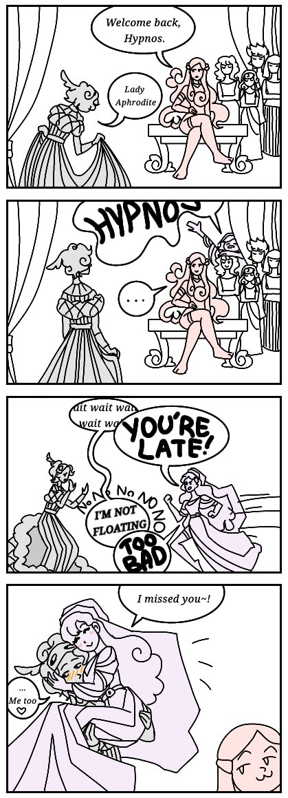 Hypnos was late to pick up his wife from Olympus... #Hypnos #Pasithea