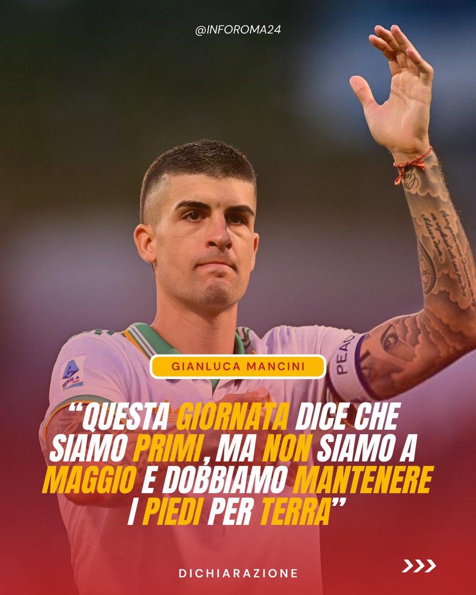 inforoma24's tweet photo. 🔴🟡 #Mancini premiato al #CONI per il #BeppeViola: «Con la tattica di #Gasperini arrivo più spesso in avanti. Il sorriso in campo porta entusiasmo, soprattutto ai più piccoli. Segnare? Vuol dire aiutare la squadra».
#ASRoma https://t.co/wZCzBIN4CK