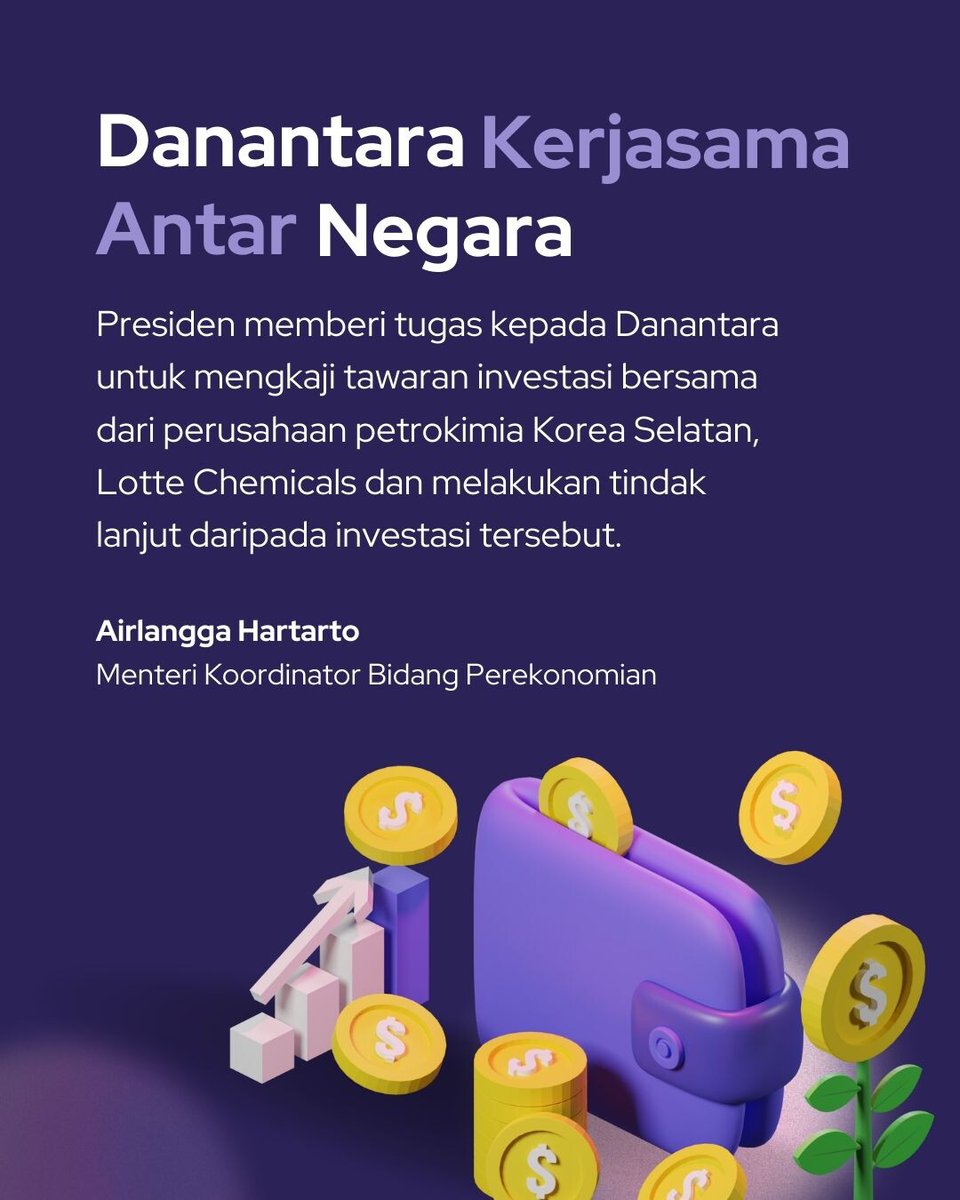 ArifaLidyana's tweet image. Danantara hadir sebagai instrumen strategis pengelola investasi negara dengan transparansi &amp;amp; profesionalisme tinggi. Menuju ekonomi nasional yang kuat!
#Danantara 
#PeranDanantara
#KedaulatanBangsa
#DukungDanantara