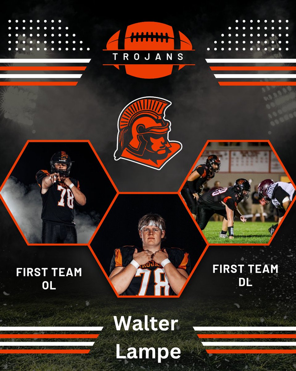 EBFootball's tweet image. Congratulations to Walter Lampe on Lincolnland (Large) All-Conference recognition.