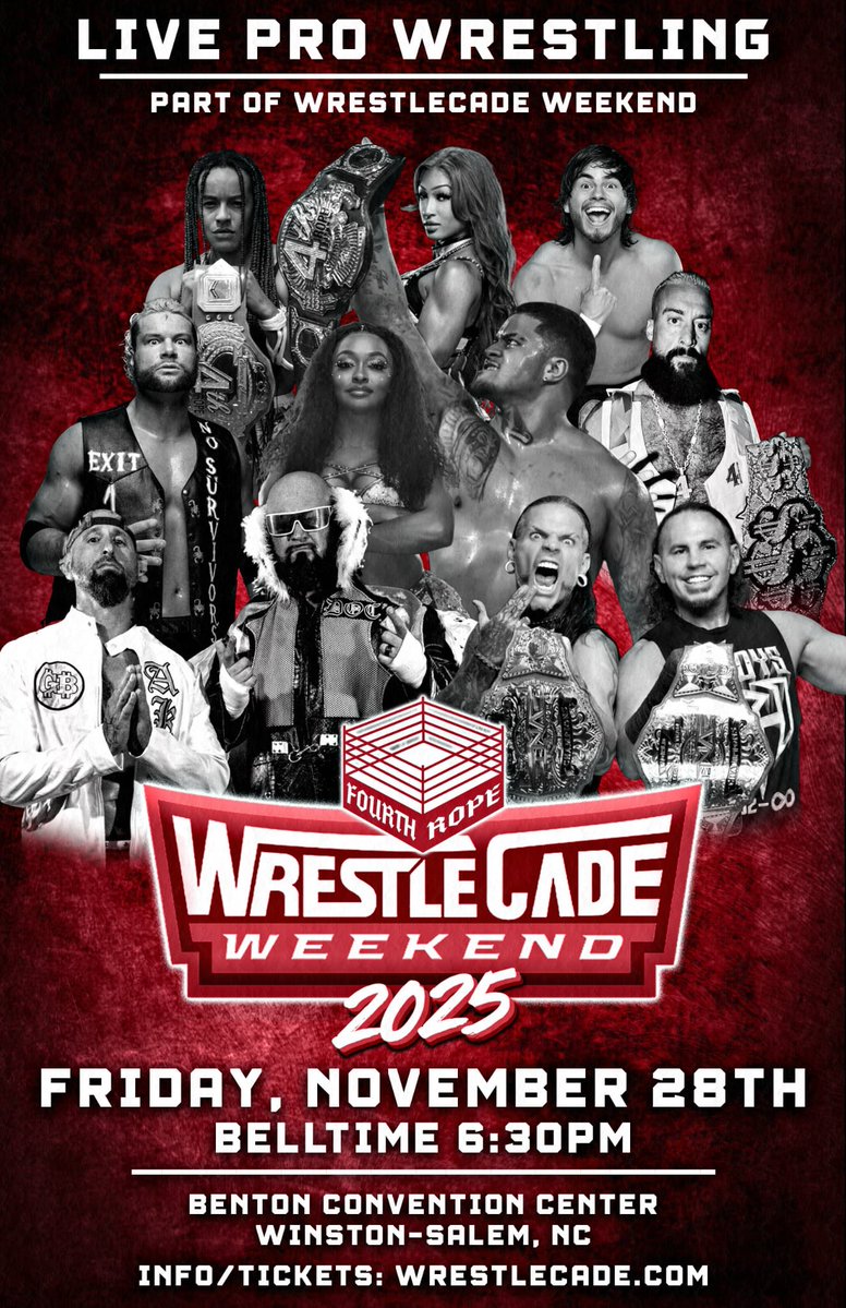 The_BigLG's tweet image. 11/28-11/30 @wrestlecade @4thrope 6 man  vs @zillafatu @jeffhardybrand @matthardybrand Friday Night!  @what_the_figs_ signing Saturday 10-2:30 PM, Saturday night @machinegunka &amp;amp; I vs @bandidowrestler &amp;amp; @brodyxking Sunday....LOOK for us! #GoodBrothers