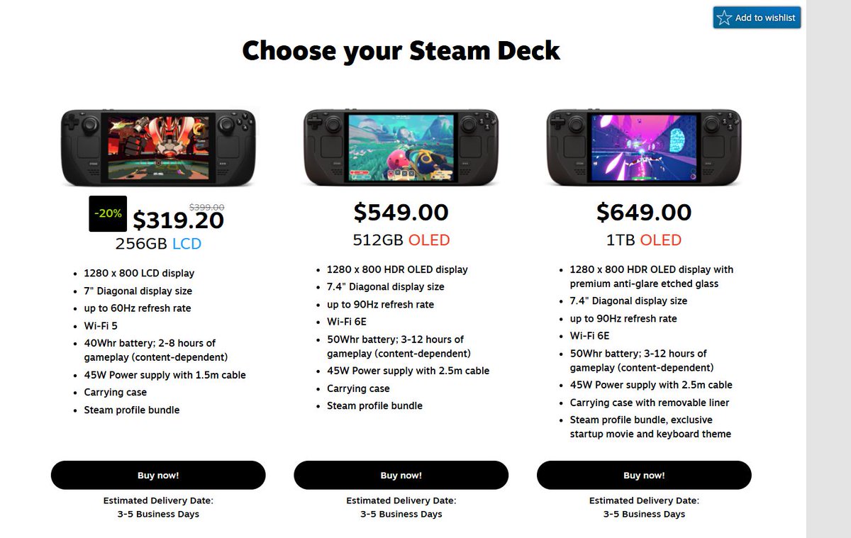 Wario64's tweet image. Steam Deck LCD 256GB is $319.20 Steam buff.ly/zu7ptx4