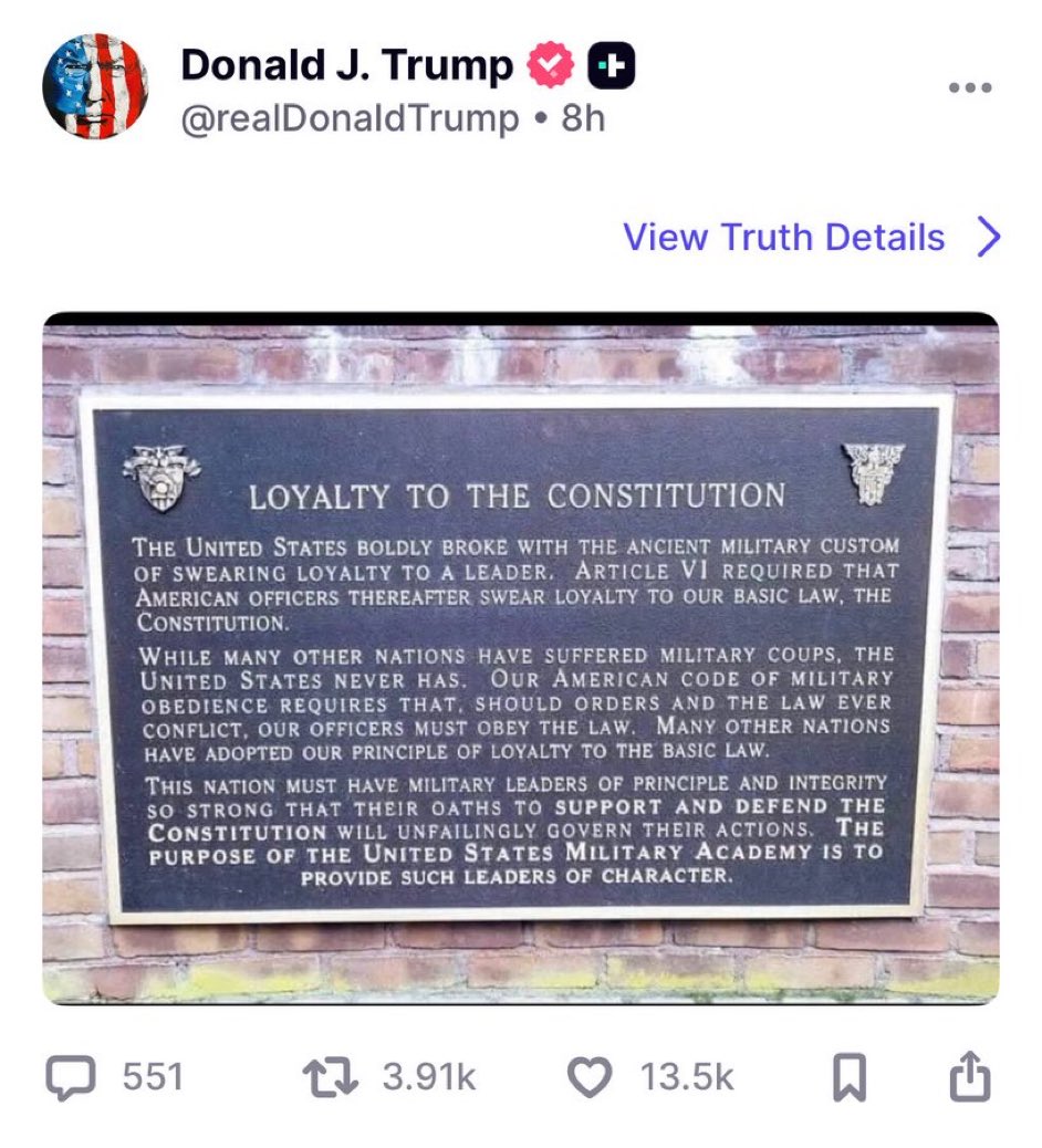 <a href="/AP/">The Associated Press</a> Trump posted it himself . Loyalty to the Constitution. Don’t think there is a case against the senator here🙄