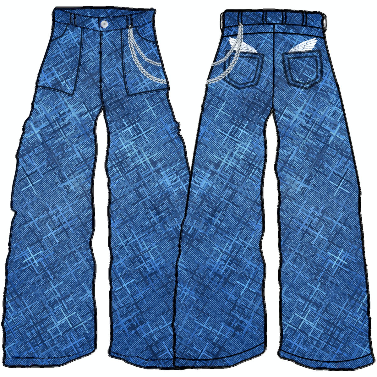 azxnxn's tweet image. Crosshatch Denim Pants 

Designed by me