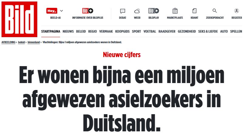 In België 200.000
In Duitsland een miljoen .  
Dat is verdorie een groot leger dat binnen  onze grenzen woont .  Afgewezen voor migratie .  Dus illegaal .  Waar leven die van ?  Waar wonen die ?
