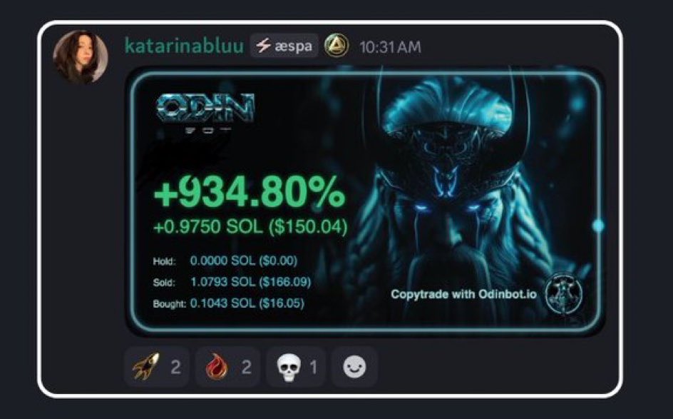 OdinBotio's tweet image. OdinBot Copy Trading Contest #24 - WIN 1 month access to OdinBot Pro!!!⚔️💰📈

To qualify: Follow @OdinBotio, Tag a Friend, Like + RT this post. ❤️✅ 

Rules:

Whoever makes the most profit in $SOL in a single win using OdinBot wins.

You can have multiple buys and multiple sells…