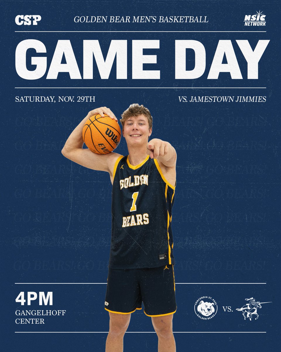 CSPBears's tweet photo. Feast mode: ON🦃🏀

Game 1 of @CSPBearsMBB Thanksgiving Tournament tips off today against Jamestown! 🐻‼️

Come get your hoops &amp; holiday vibes in one serving! 😋

📺: https://t.co/xPoPRx0Bng
📊:https://t.co/27aYno2Byo
🎟️: https://t.co/ynTmUZZhG6

#LetsGoBears #BeGolden #GB4L #CSP https://t.co/pyrhDIIz9G