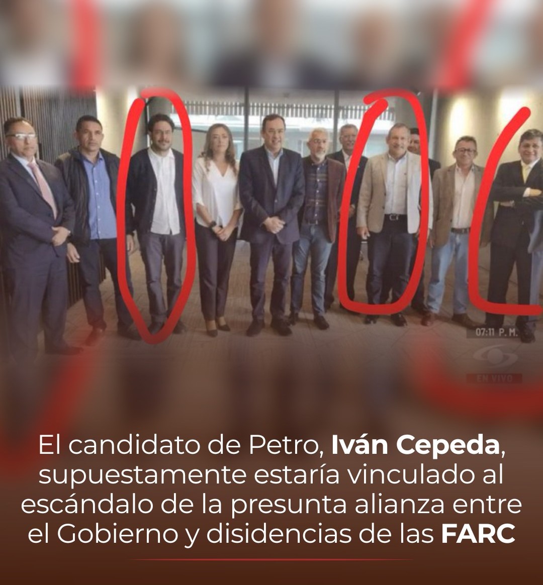 El candidato de Las Farc y Petro, el guerrillero  Iván Cepeda, fue mencionado en recientes versiones divulgadas por Caracol Televisión sobre un presunto escándalo que involucra a altos funcionarios del Gobierno y jefes de disidencias de las FARC.