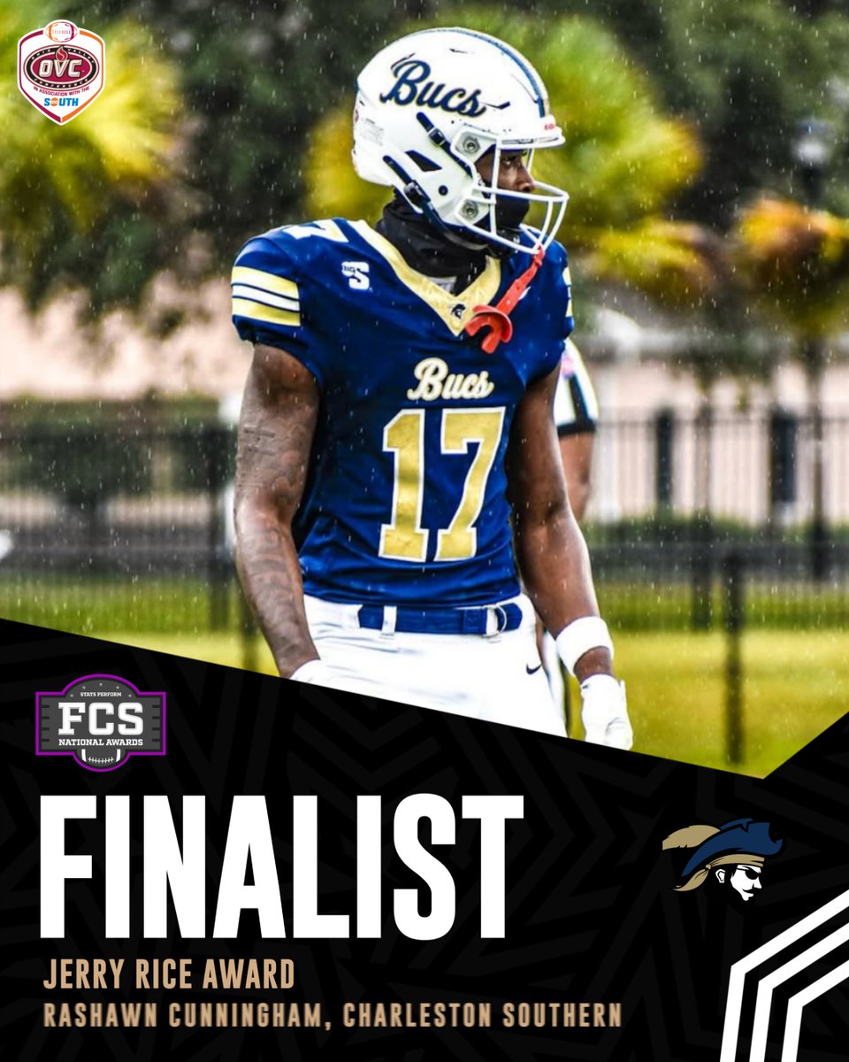 .<a href="/LindenwoodFB/">Lindenwood Football</a> WR Rico Bond and <a href="/CSU_FB/">Charleston Southern Football</a> WR Rashawn Cunningham have been named 𝗙𝗶𝗻𝗮𝗹𝗶𝘀𝘁𝘀 for the 𝗝𝗲𝗿𝗿𝘆 𝗥𝗶𝗰𝗲 𝗔𝘄𝗮𝗿𝗱, given to the FCS National Freshman of the Year by <a href="/OptaAnalystFCS/">Opta FCS Football</a>. 

Read more: bit.ly/4rjOyAa

#OVCBigSouthFB