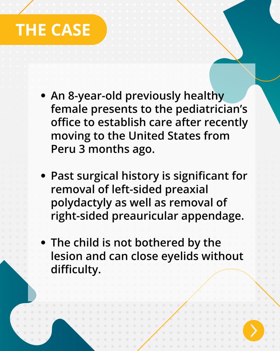 In our latest #puzzler quiz, try to diagnose this 8-year-old girl with a corneal lesion. 

View some case details below, then click the link for more information and to make your diagnosis. 

Can you diagnose this patient? 

View more: contemporarypediatrics.com/view/can-you-d…