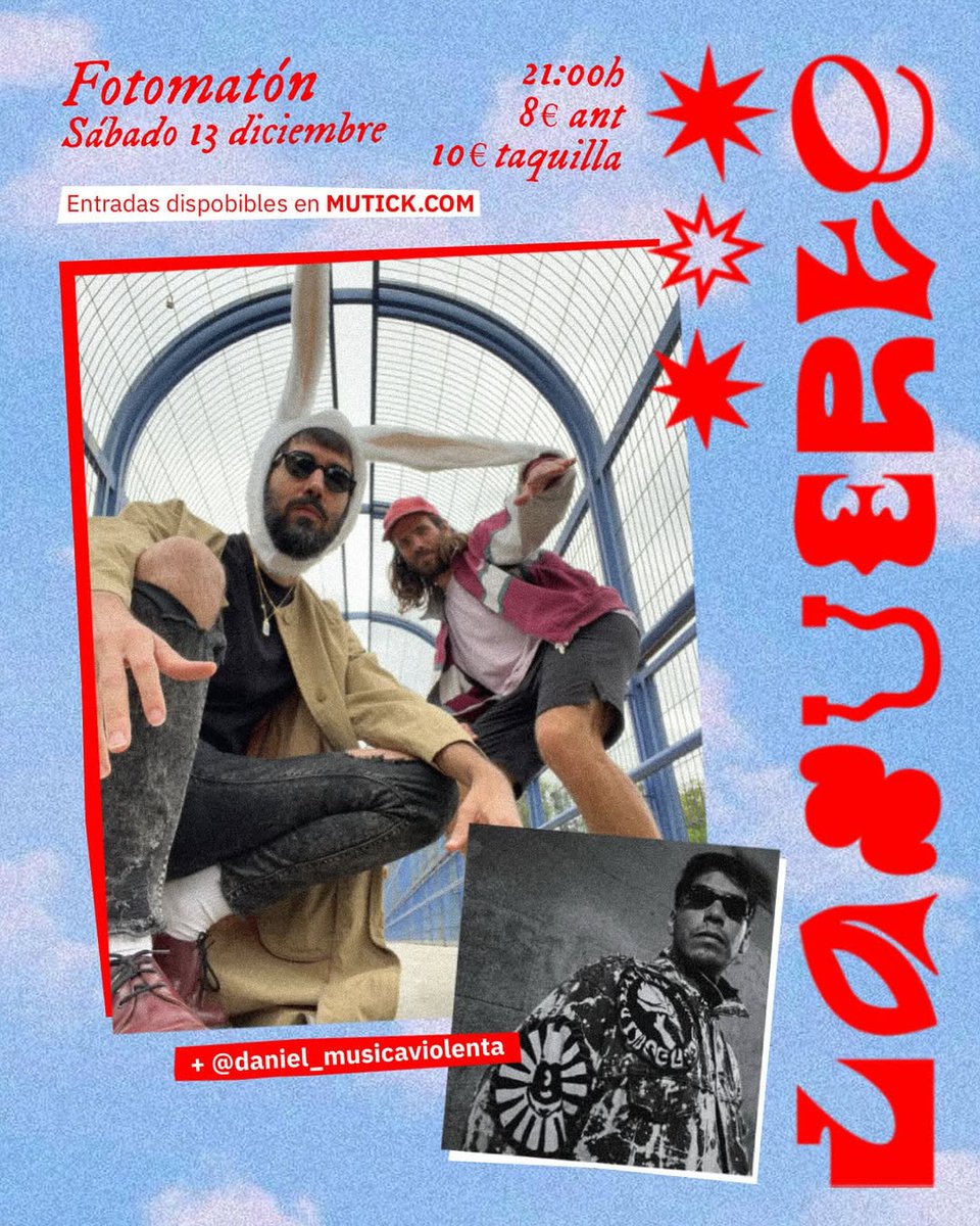 El sábado 13 de diciembre, LASUERTE estaremos echando el tarot en el <a href="/FotomatonBar/">Fotomatón</a>  junto a nuestro compadre @daniel_musicaviolenta 😈✨

🎟️ Entradas ya disponibles <a href="/Mutick_com/">Mutick</a> 
mutick.com/e/entradas-las…