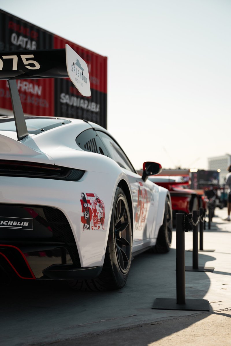 CarreraCupME's tweet photo. Together with our partner @SplendidYachting, we were proud to showcase the Porsche GT3 Cup in its special 50 years Lechner Racing design at Icons of Porsche in Dubai. A perfect blend of power, style, and pure racing spirit. 🇦🇪✨
#CarreraCupME #IconsOfPorsche #Partnership #PCCME https://t.co/SMsaW8wcA3