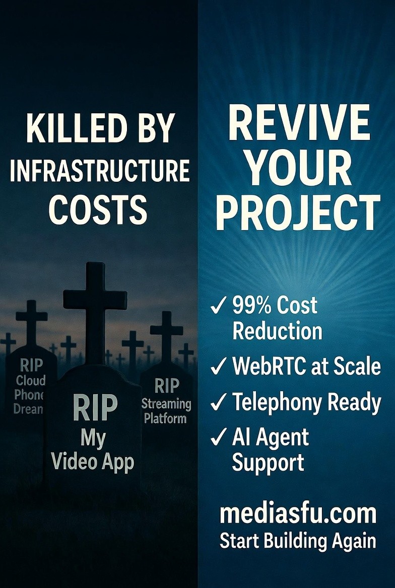media_sfu's tweet image. Gave up on your video app because infrastructure costs were insane?

MediaSFU makes it feasible—99% cost reduction. 

Try it: mediasfu.com

#WebRTC #Video #Mediasoup #MediaSFU