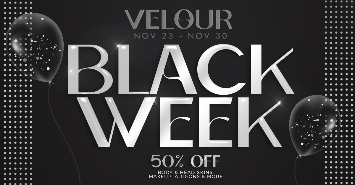 SeraphimSL's tweet photo. 50% Off Storewide Sale for Velour Black Week
https://t.co/MGfsnxmwL4
#Seraphim #Seraphimsl #SL #SecondLife #virtualreality #Fashion #Velour https://t.co/VCuZKsblht