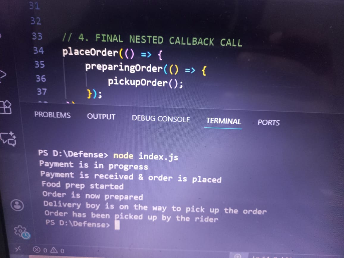 MuhammdSal22's tweet image. Day 32 of the Defense Challenge!

Today I learned about the call back hell in JS. How callback functions help to control the abnormal behavior of JS and how these callbacks, make code look like a staircase that goes straight into hell.😅

#JavaScript #WebDevelopment #CoderArmy