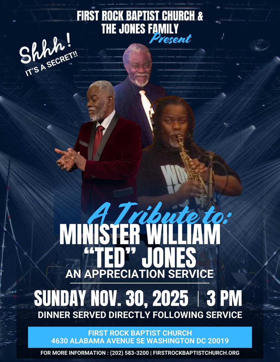 frbc_dc's tweet photo. We want to give him his flowers while he can still smell them! Come out to celebrate the impact and legacy of Minister William “Ted” Jones! https://t.co/fU4drnAIZW