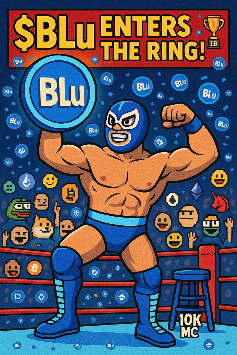 BetoGurmilan's tweet image. $BLu just broke 11K MC… this thing is SUPER early and  just stepping into the ring.

People say memes are dead — nah. We just need new storylines and the right people behind the mask. 🤼‍♂️

I&apos;m on a mission to help prove that memes can still be fun, rug-free, community-driven…
